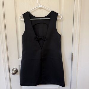 H&M Black Sleeveless Bow-Accent Mini Dress